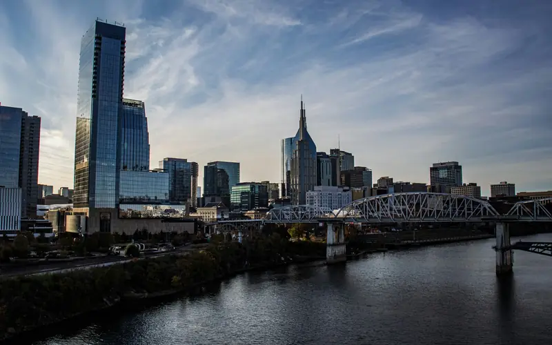 Nashville skyline over the Cumberland River